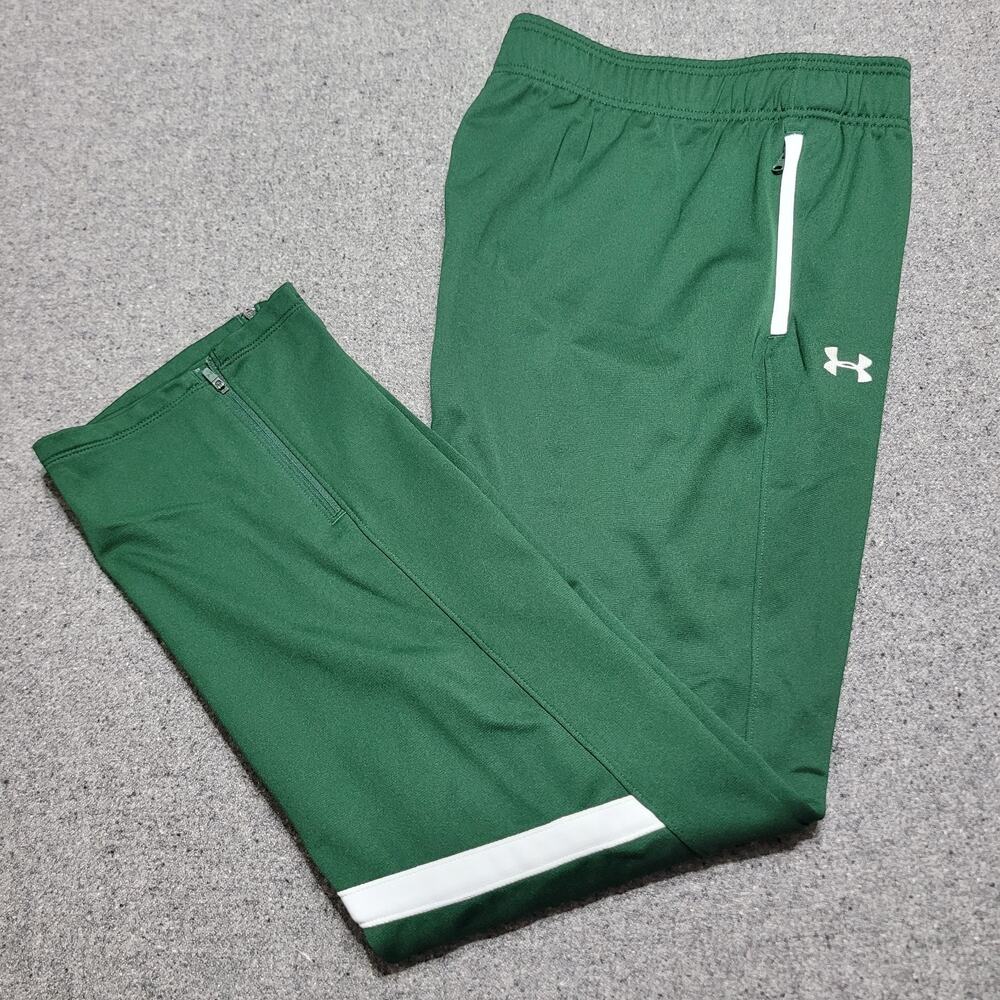 Under Armour Pants Womens Extra Large Green White Qualifier Warm Up Sweatpants
